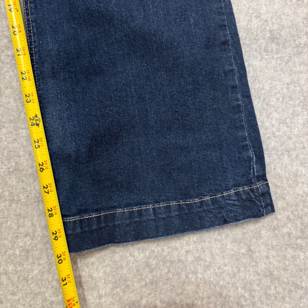 Democracy Liberty Bell Flare Jeans Women 16 Dark Wash Distressed Denim Wide Leg - Picture 5 of 12